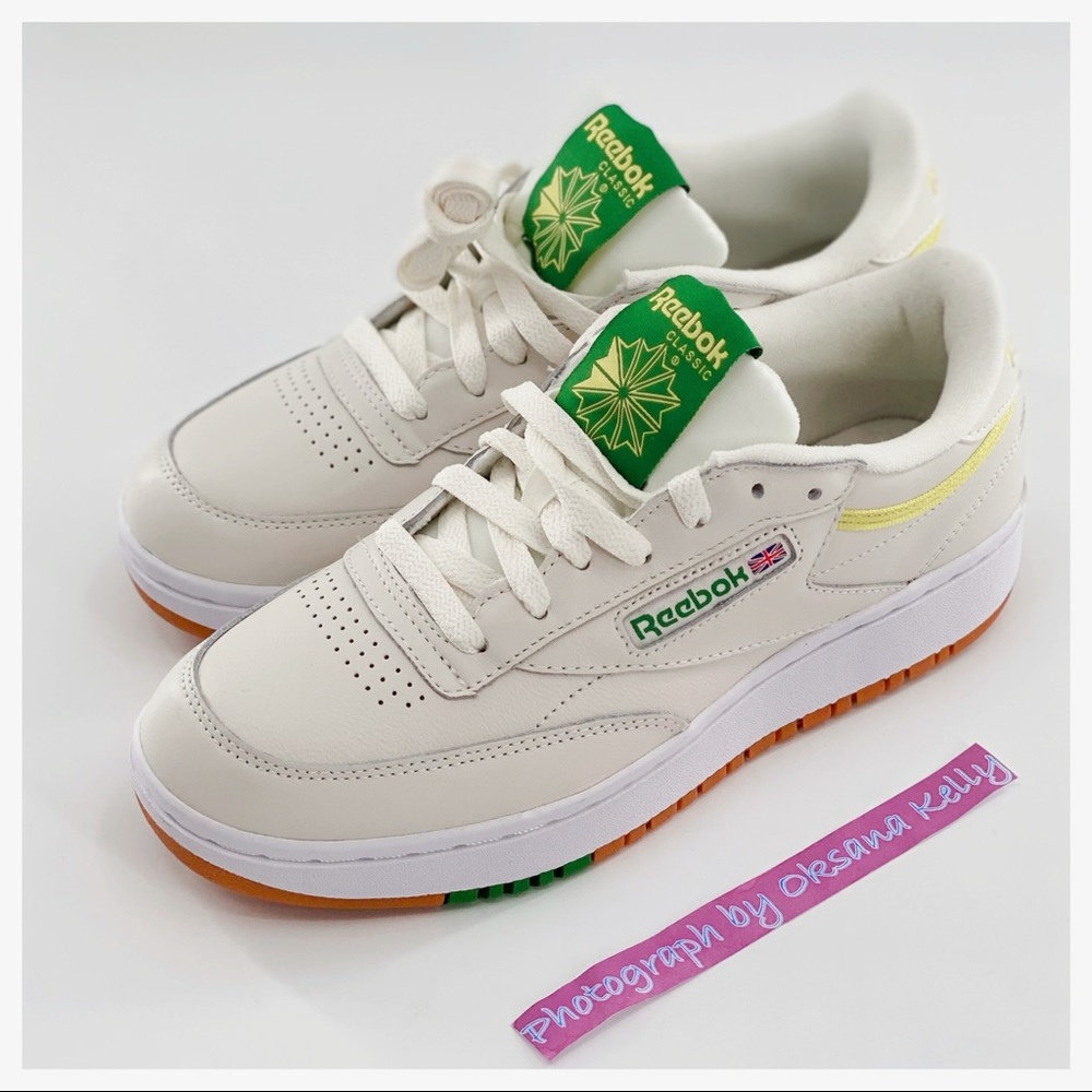 REEBOK CLUB C 85 WOMEN'S SHOES Ivory/green Sneaker